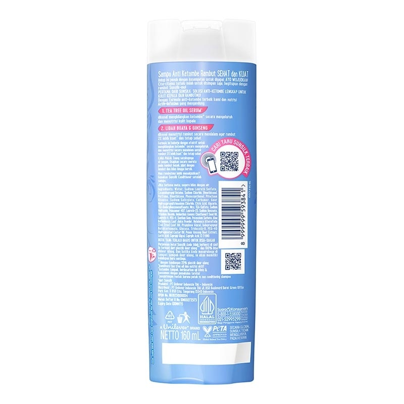 Sunsilk Shampoo Anti Ketombe Rambut Sehat & Kuat 160ml