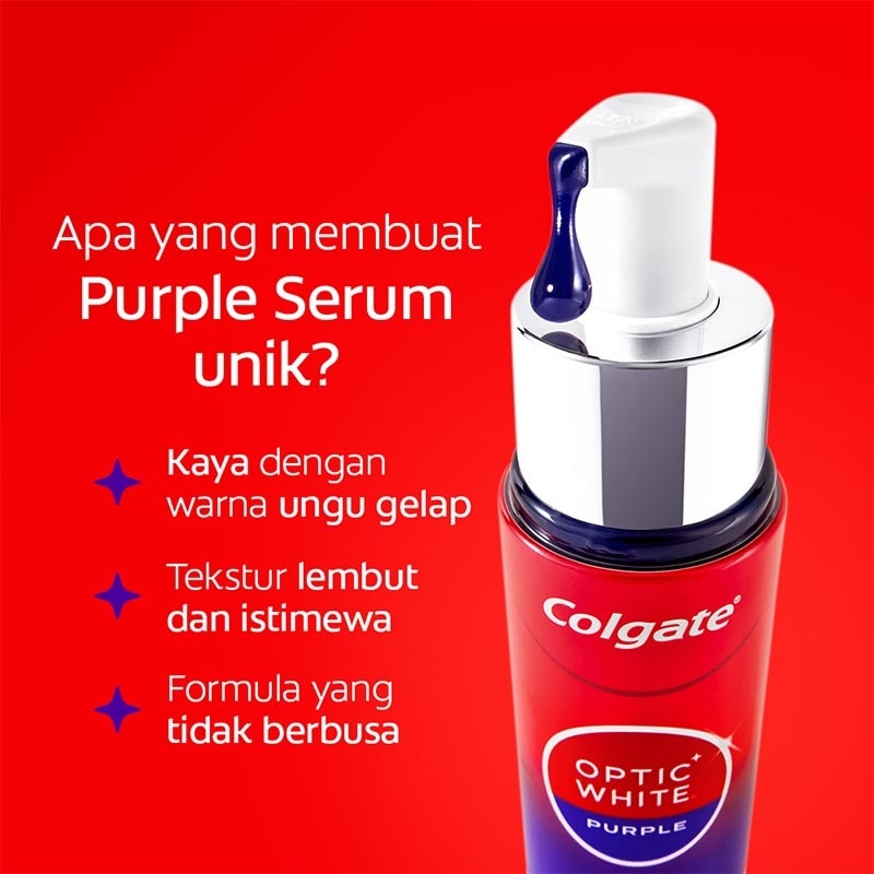 Colgate Optic White Purple Serum 40ml - Serum Pemutih Gigi