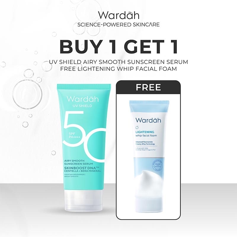[Buy 1 Get 1] Wardah UV Airy Smooth SPF50 40ml + Lightening Whip Facewash 50ml