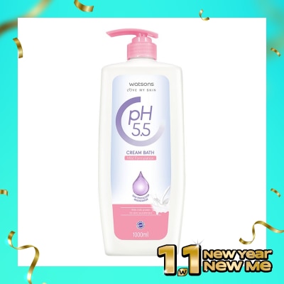 WATSONS Watsons pH5.5 Moisturising Cream Bath 1000ml