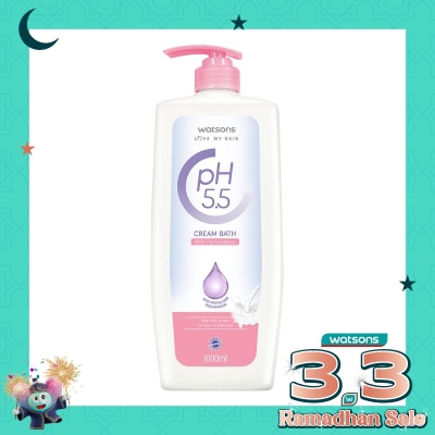 WATSONS Watsons pH5.5 Moisturising Cream Bath 1000ml