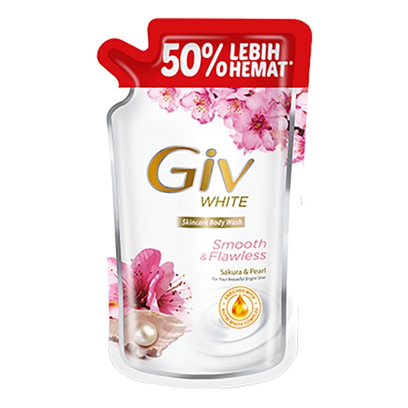 White Sabun Mandi Cair Sakura Pouch 800ml