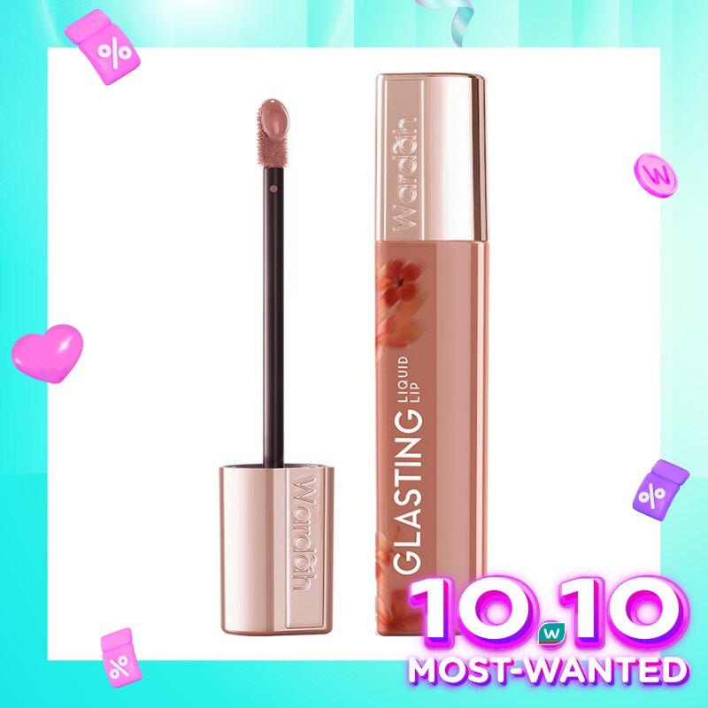 Glasting Liquid Lip 14 Latte Lacquer 3.5g - Hi-Pigmented Glass Color, Ringan, Tidak Lengket, Transferproof