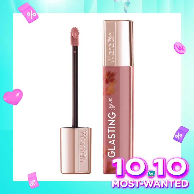 Glasting Liquid Lip 15 Blossom Veil 3.5g - Hi-Pigmented Glass Color, Ringan, Tidak Lengket, Transferproof