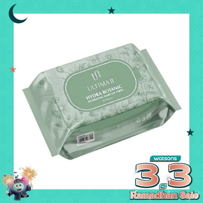 ULTIMA II Hydra Botanic Hydrating Make-Up Wipes 25'S