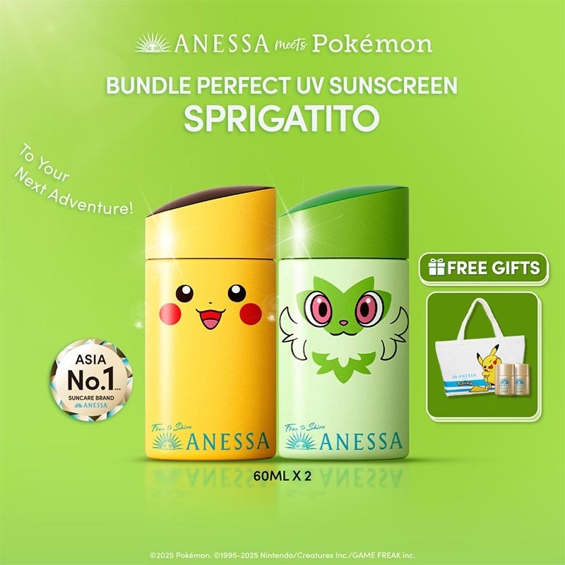 [Special Bundle] Anessa Perfect UV Sunscreen Skincare Milk SPF50+ PA++++ 60ml (Pikachu + Sprigatito)