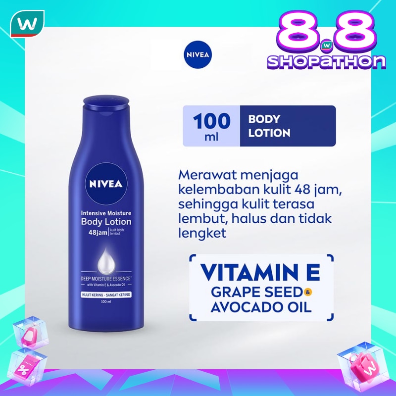 Promo Harga Nivea Body Lotion Intensive Moisture 100 ml - Watsons
