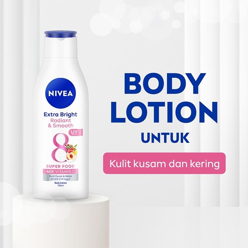 Nivea Body Lotion Extra Bright Radiant & Smooth UV Filter 190ml