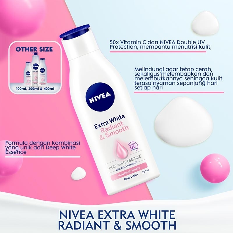 Nivea Body Lotion Extra Bright Radiant & Smooth 200mL