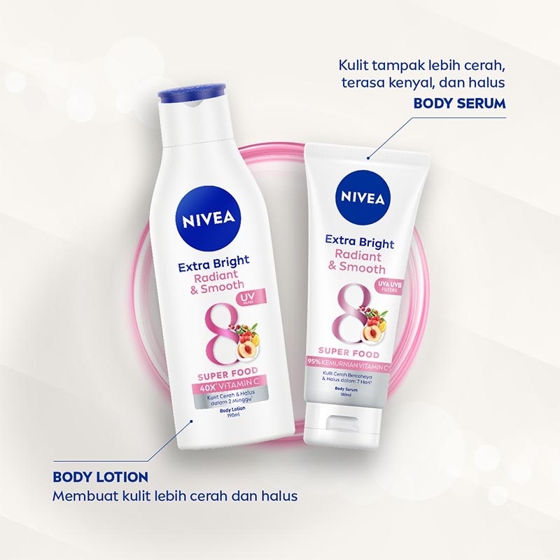Nivea Body Lotion Extra Bright Radiant & Smooth UV Filter 190ml