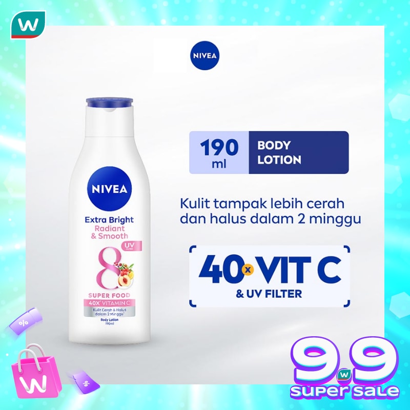 Nivea Body Lotion Extra Bright Radiant & Smooth UV Filter 190ml