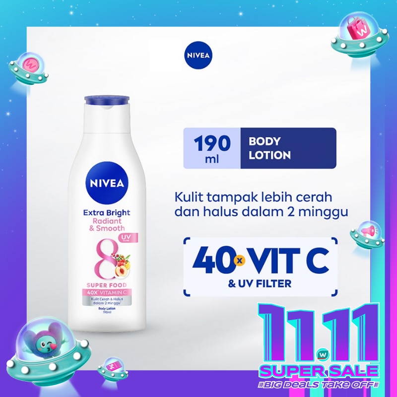 Nivea Body Lotion Extra Bright Radiant & Smooth UV Filter 190ml