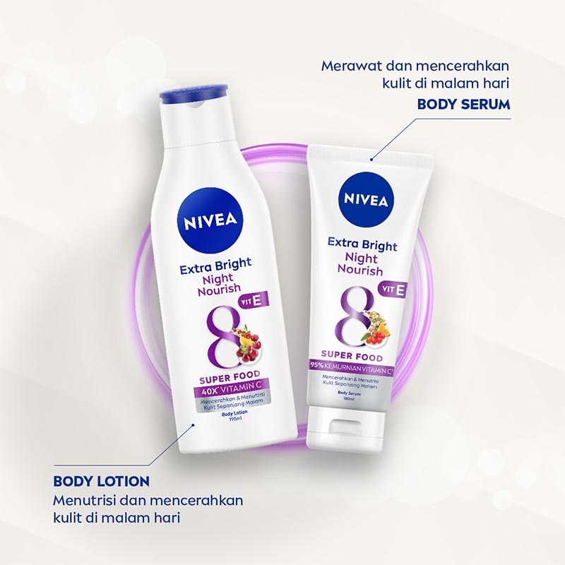 Nivea Body Lotion Extra Bright Night Nourish 190mL