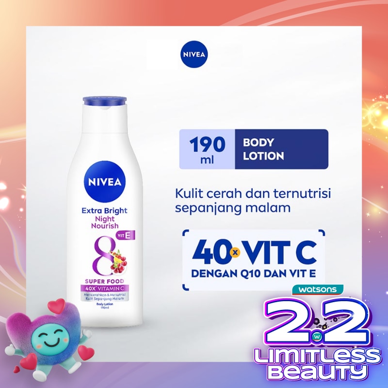 Nivea Body Lotion Extra Bright Night Nourish 190mL