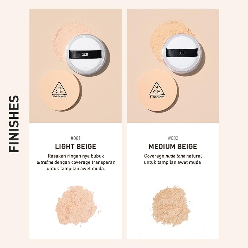 3CE Natural Finish Loose Powder #001