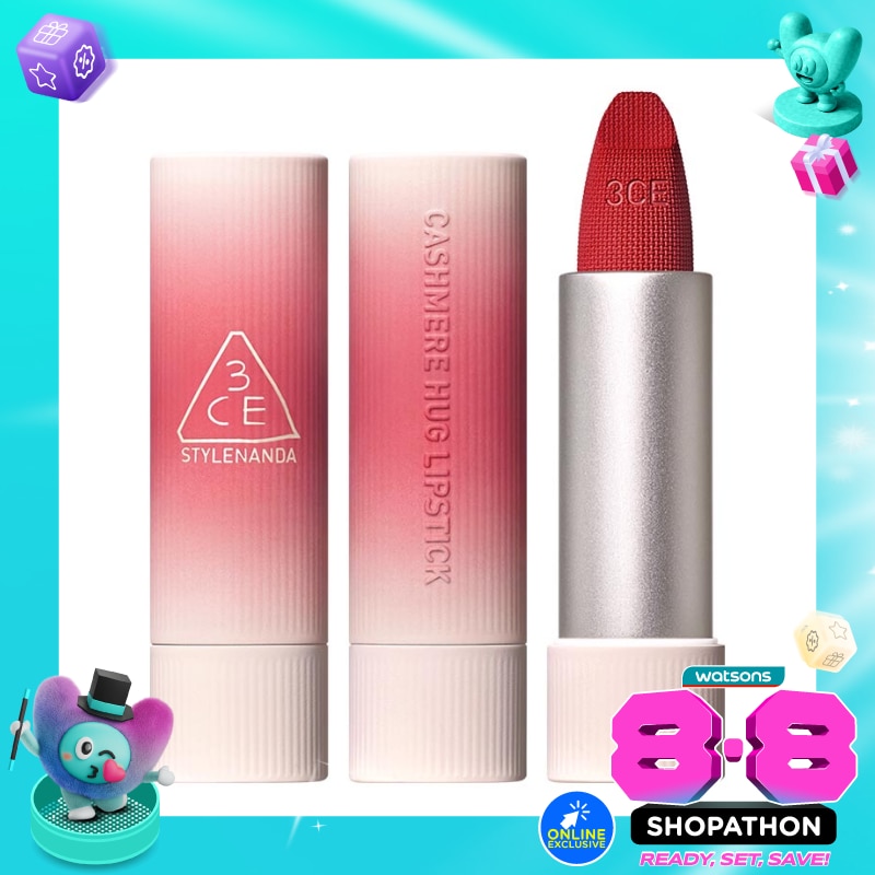 3CE Cashmere Hug Matte Lipstick 08 #Hush Red image