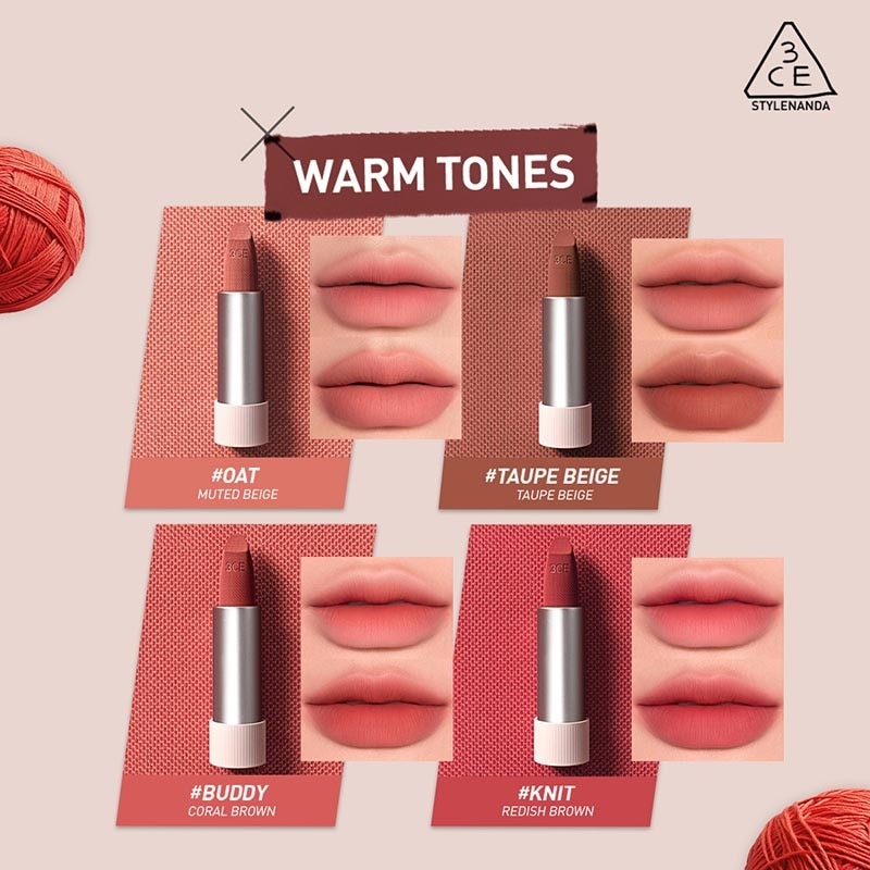 3CE Cashmere Hug Matte Lipstick 04 #Text Me