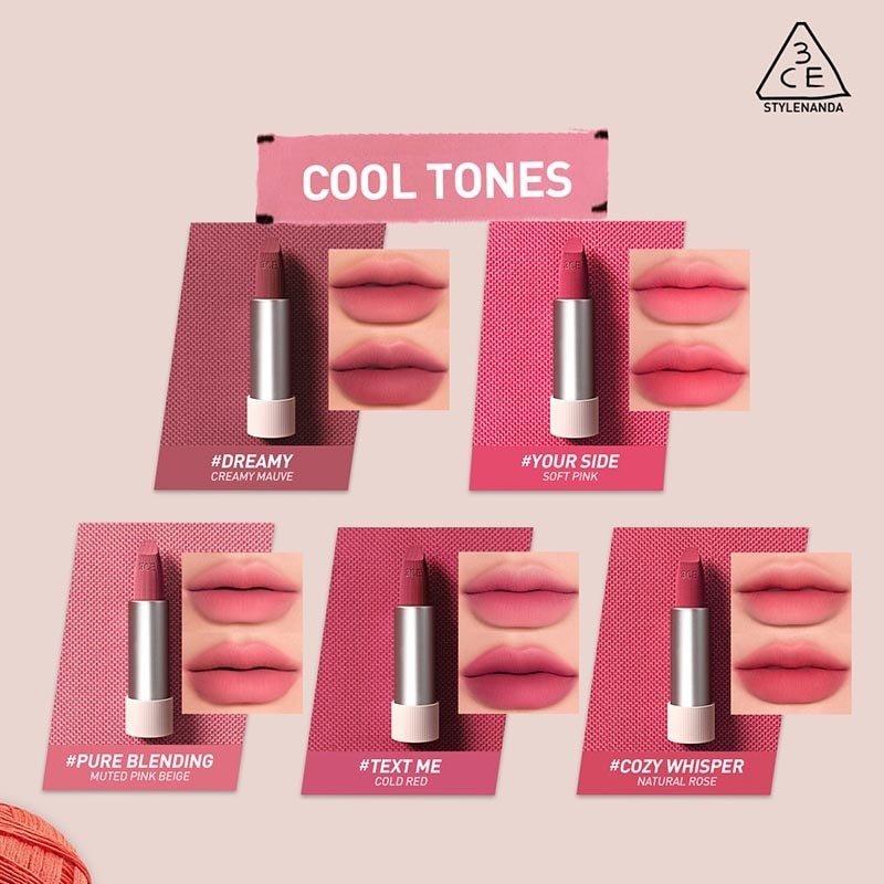 3CE Cashmere Hug Matte Lipstick 04 #Text Me