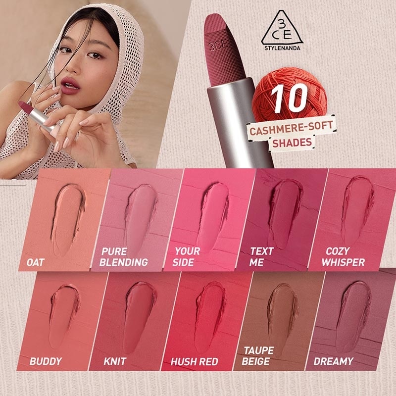 3CE Cashmere Hug Matte Lipstick 04 #Text Me