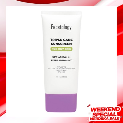 FACETOLOGY Facetology Triple Care Sunscreen for Oily Skin 100ml