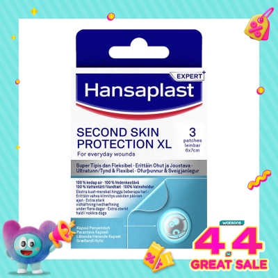 HANSAPLAST - Plester Second Skin XL Isi 3 Plester Hidrokoloid