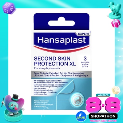 HANSAPLAST - Plester Second Skin XL Isi 3 Plester Hidrokoloid image