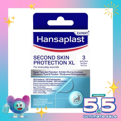 HANSAPLAST - Plester Second Skin XL Isi 3 Plester Hidrokoloid