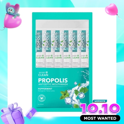 SECRET CLEAN Propolis Mouthwash Sachet Peppermint 6'S @10ml image