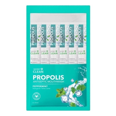 SECRET CLEAN Propolis Mouthwash Sachet Peppermint 6'S @10ml