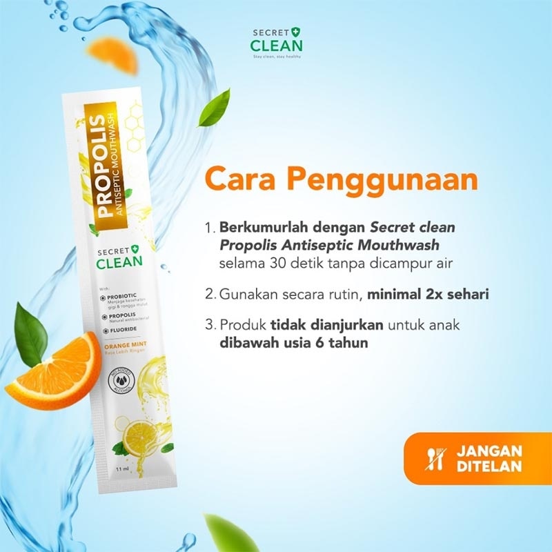 Propolis Mouthwash Sachet Orange Mint 6'S @10ml