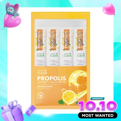 SECRET CLEAN Propolis Mouthwash Sachet Orange Mint 6'S @10ml image