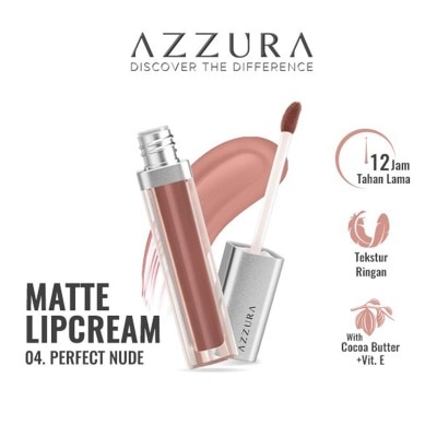 AZZURA Matte Lipcream Lipstik 04 Perfect Nude 4g