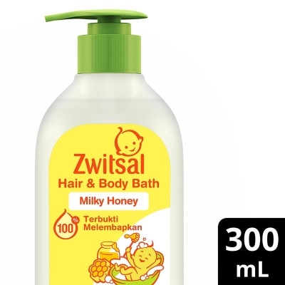 ZWITSAL Zwitsal Baby Bath Hair & Body Milky Honey 300ml