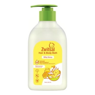 ZWITSAL Zwitsal Baby Bath Hair & Body Milky Honey 300ml