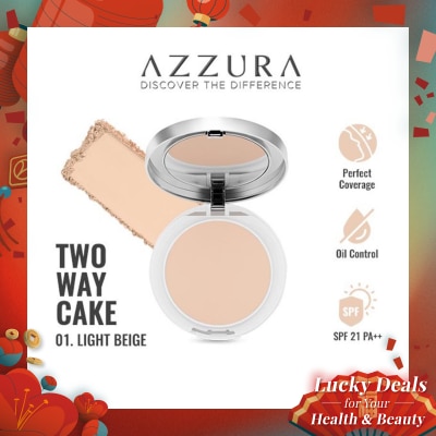 AZZURA Two Way Cake Foundation SPF 21 PA++ 01 Light Beige 12g