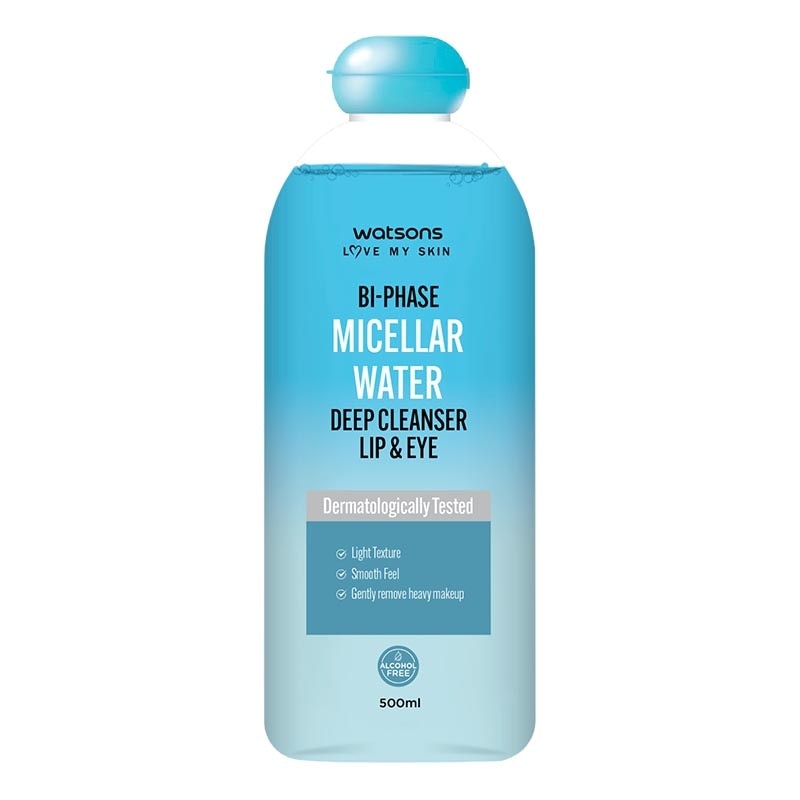 Watsons Bi-Phase Micellar Water Deep Cleanser Lip & Eye 500ml