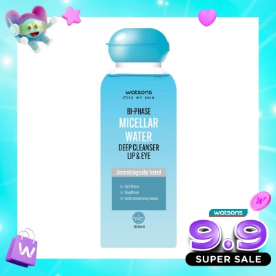 WATSONS - Watsons Bi-Phase Micellar Water Deep Cleanser Lip & Eye 100ml image