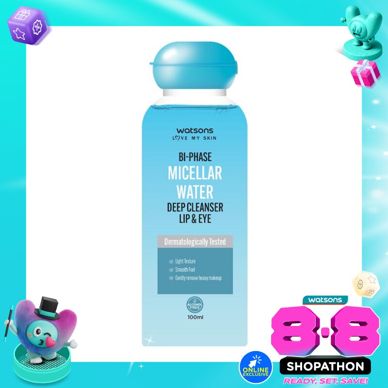 Watsons Bi-Phase Micellar Water Deep Cleanser Lip & Eye 100ml image