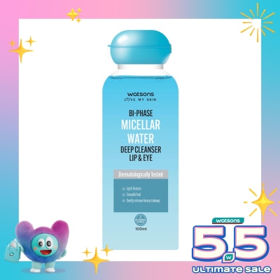 WATSONS - Watsons Bi-Phase Micellar Water Deep Cleanser Lip & Eye 100ml