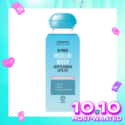 WATSONS Watsons Bi-Phase Micellar Water Deep Cleanser Lip & Eye 100ml