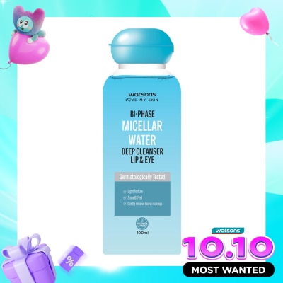 WATSONS COLLECTION Watsons Bi Phase Micellar Water Deep Cleanser Lip & Eye 100ml image