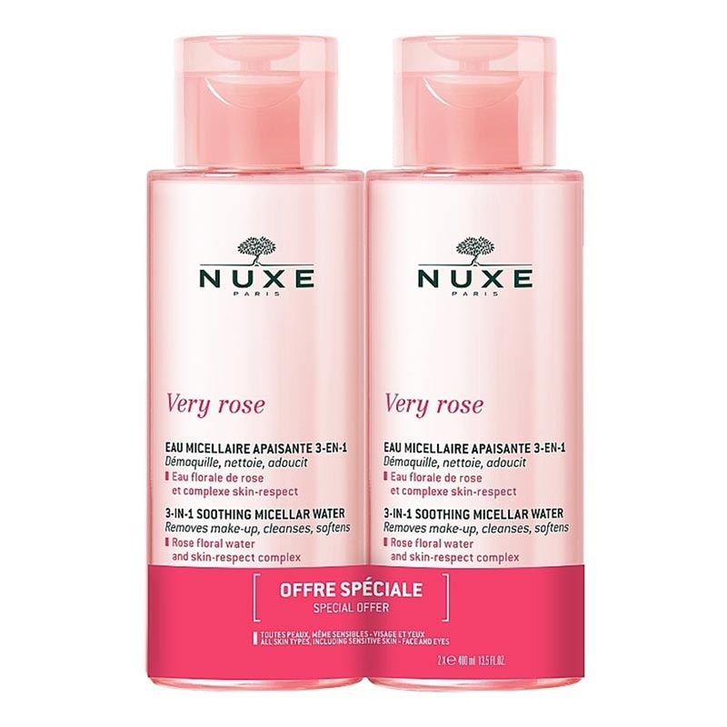 Nuxe Very Rose Cleansing Water 400ml x 2 Bundle
