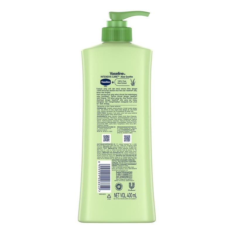 Vaseline Aloe Vera Body Lotion 400ml Intensive Care Aloe Soothe