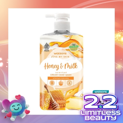 WATSONS Watsons Honey & Milk Cream Hand Wash 500ml