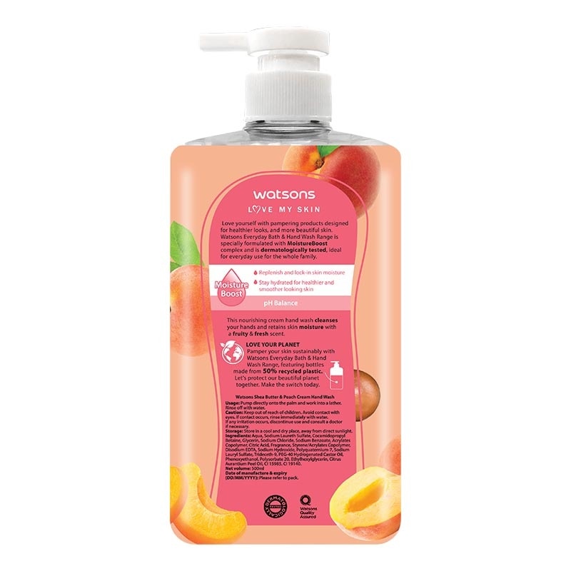 Watsons Shea Butter & Peach Hand Wash 500ml
