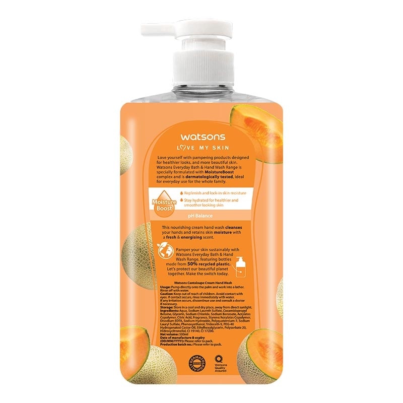 Watsons Cantaloupe Cream Hand Wash 500ml