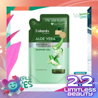 NATURALS BY WATSONS Aloe Vera Soothing Shower Gel Refill 450ml