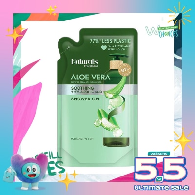 NATURALS BY WATSONS - Aloe Vera Soothing Shower Gel Refill 450ml