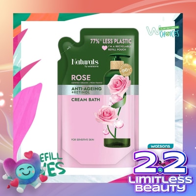 NATURALS BY WATSONS Rose Anti-Ageing Cream Bath Refill 490ml