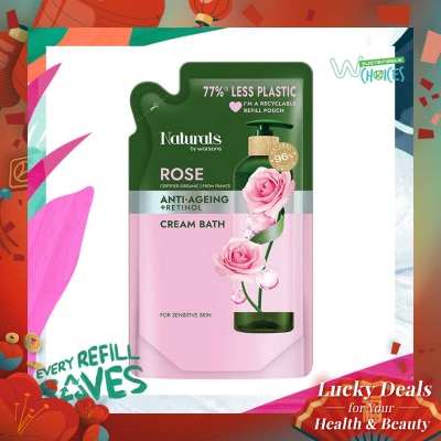 NATURALS BY WATSONS Rose Anti-Ageing Cream Bath Refill 490ml